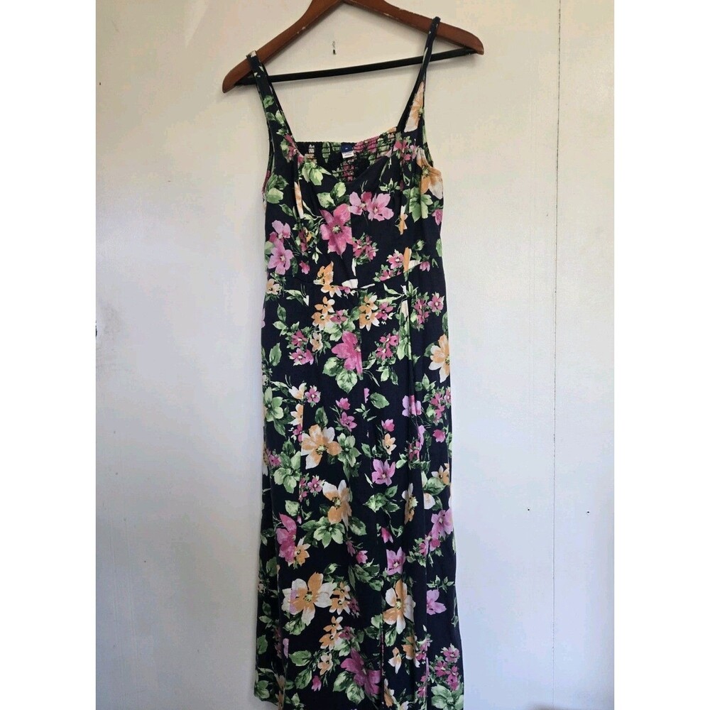 Old‎ Navy Dress Womens M Floral Print Linen Blend Boho Festival Fairy Grunge